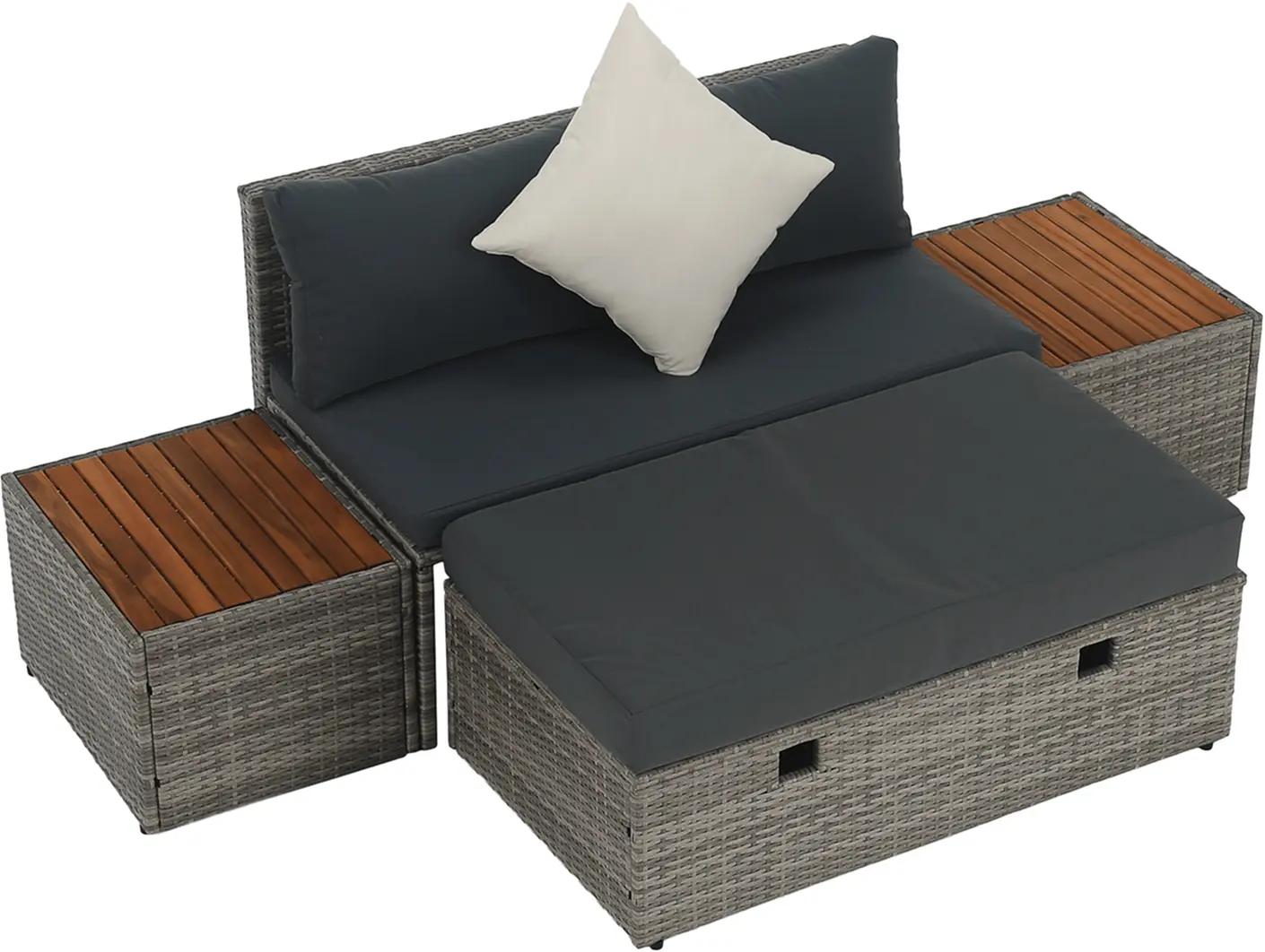 Set mobilier de gradina Tempo Kondela Debra (Gray/Natural)