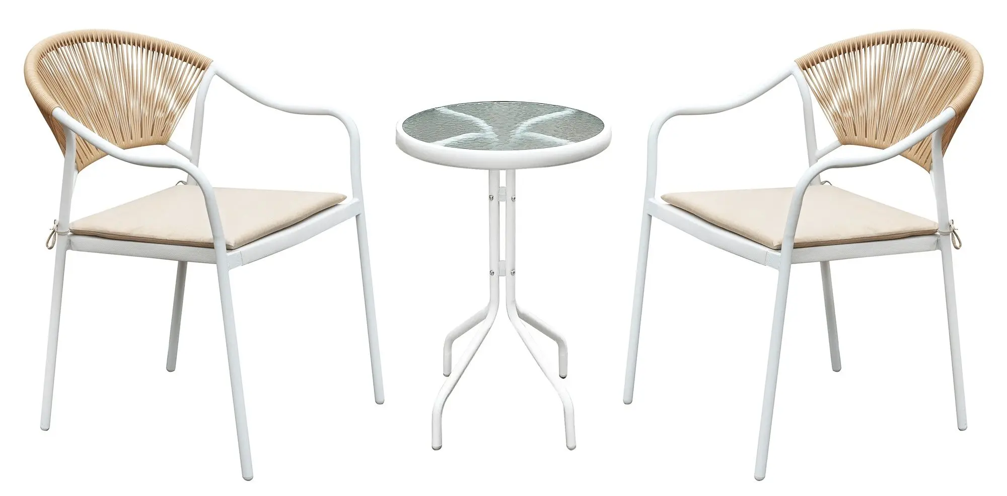 Set mobilier de gradina Tempo Kondela Elior (White/Beige)