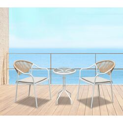 Set mobilier de gradina Tempo Kondela Elior (White/Beige)