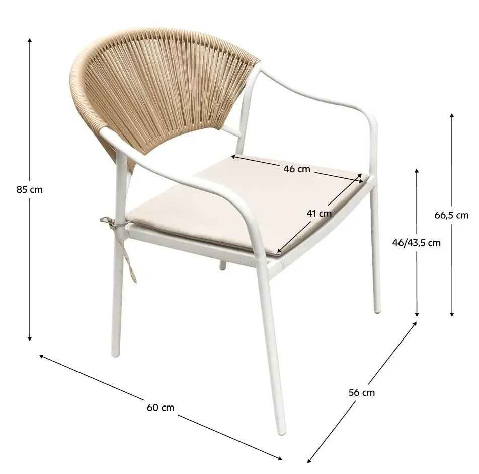 Set mobilier de gradina Tempo Kondela Elior (White/Beige)