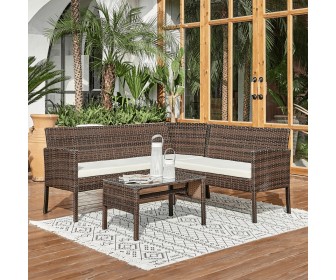 Set mobilier de gradina Tempo Kondela Fariel (Brown/Beige)