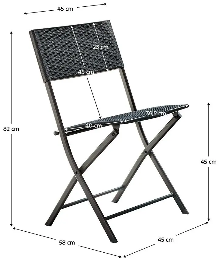 Set mobilier de gradina Tempo Kondela Faruk (Black)