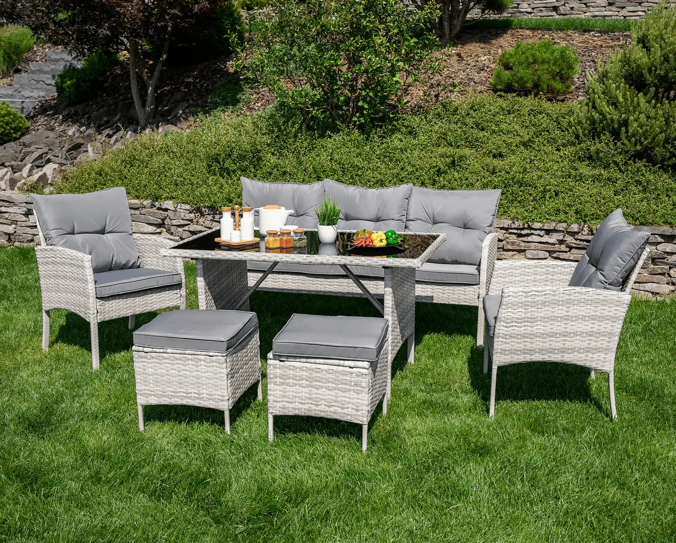 Комплект садовой мебели Tempo Kondela Lalen TK-0000371811 (Light Gray/Gray)