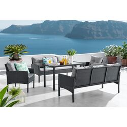 Set mobilier de gradina Tempo Kondela Leron (Black/Grey)