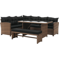 Комплект садовой мебели Tempo Kondela Madul TK-0000371809 (Light Brown/Black) Thumb