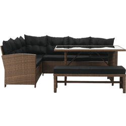 Комплект садовой мебели Tempo Kondela Madul TK-0000371809 (Light Brown/Black) Thumb