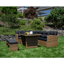 Set mobilier de gradina Tempo Kondela Madul TK-0000371809 (Light Brown/Black)