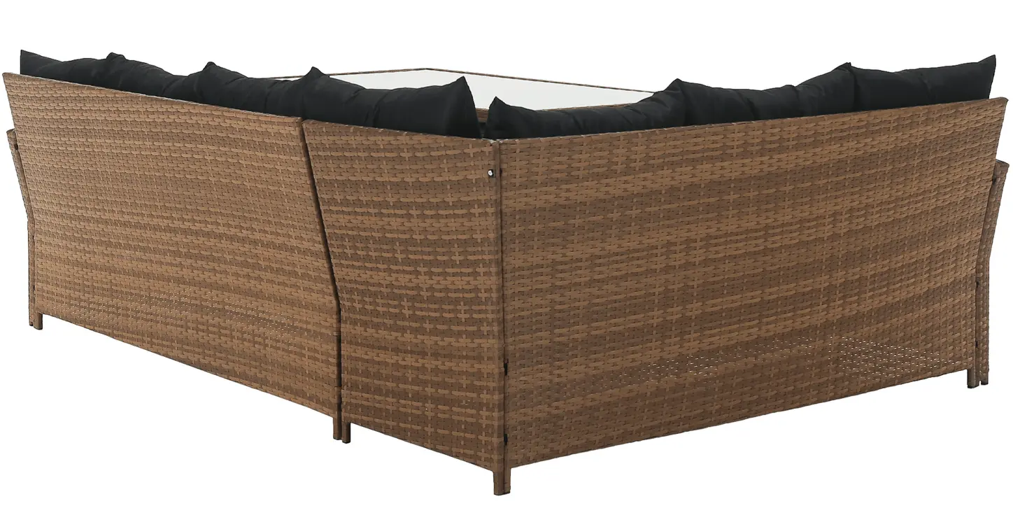 Комплект садовой мебели Tempo Kondela Madul TK-0000371809 (Light Brown/Black)