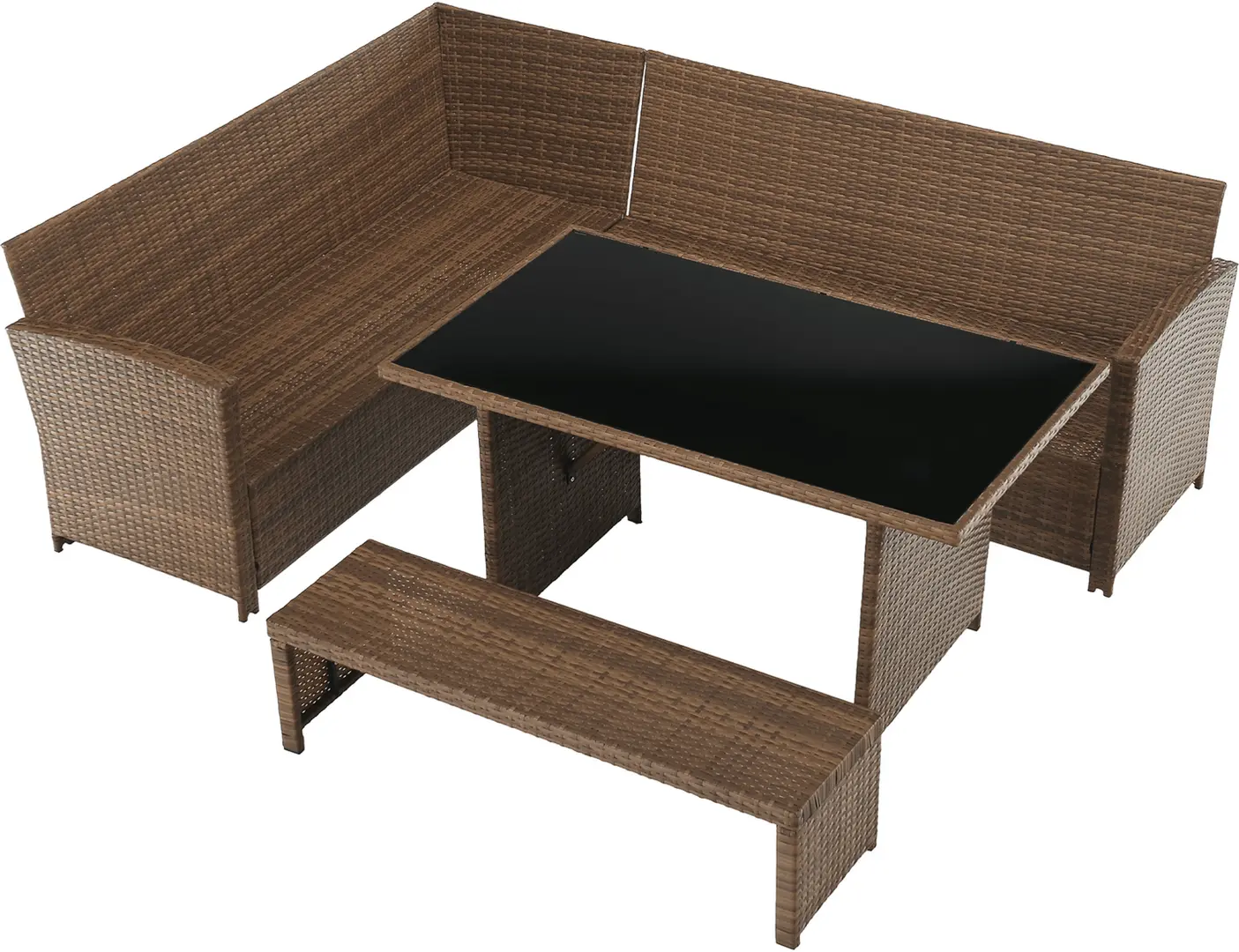 Комплект садовой мебели Tempo Kondela Madul TK-0000371809 (Light Brown/Black)