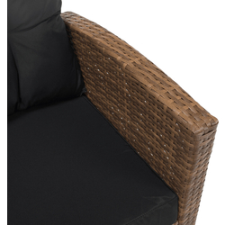 Комплект садовой мебели Tempo Kondela Madul TK-0000371809 (Light Brown/Black) Thumb