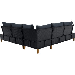 Set mobilier de gradina Tempo Kondela Malkom (Black/Gray/Natural) Thumb