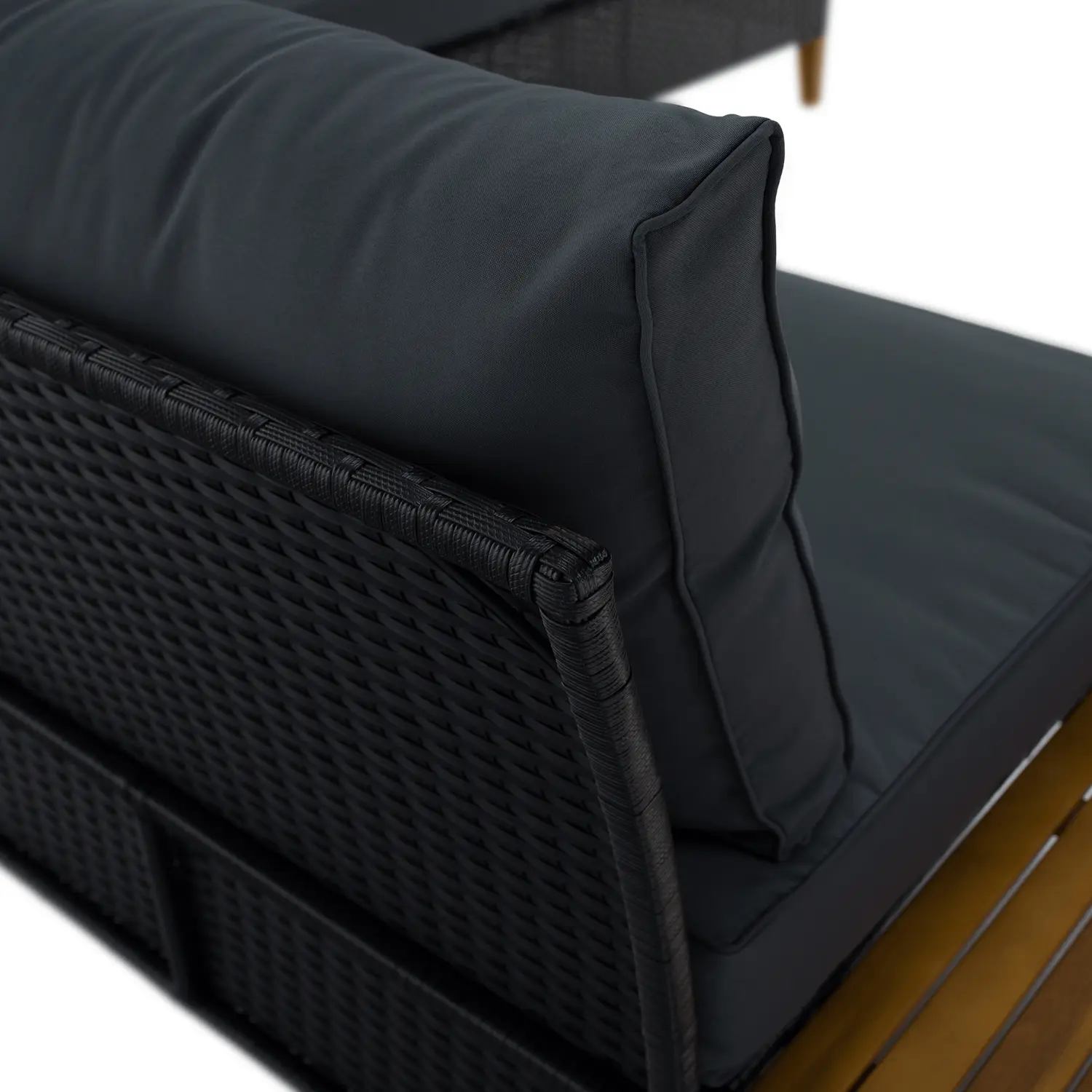 Set mobilier de gradina Tempo Kondela Malkom (Black/Gray/Natural) - 7