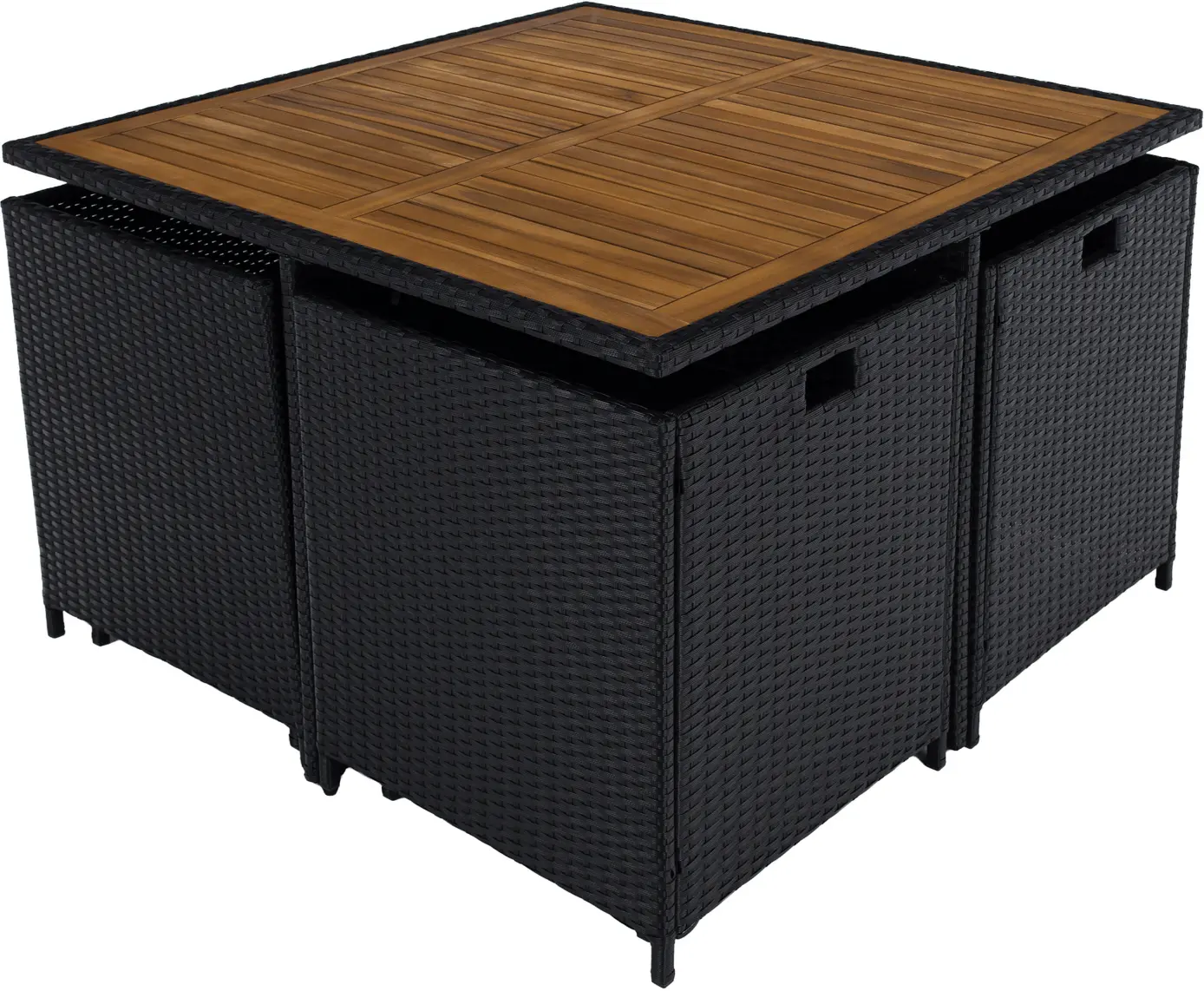 Set mobilier de gradina Tempo Kondela Melford (Black/Natural/Cream)