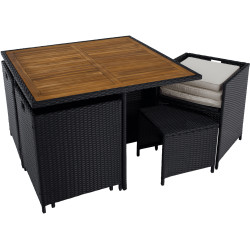 Set mobilier de gradina Tempo Kondela Melford (Black/Natural/Cream) Thumb