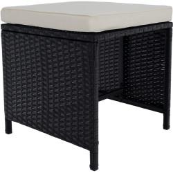 Set mobilier de gradina Tempo Kondela Melford (Black/Natural/Cream) Thumb