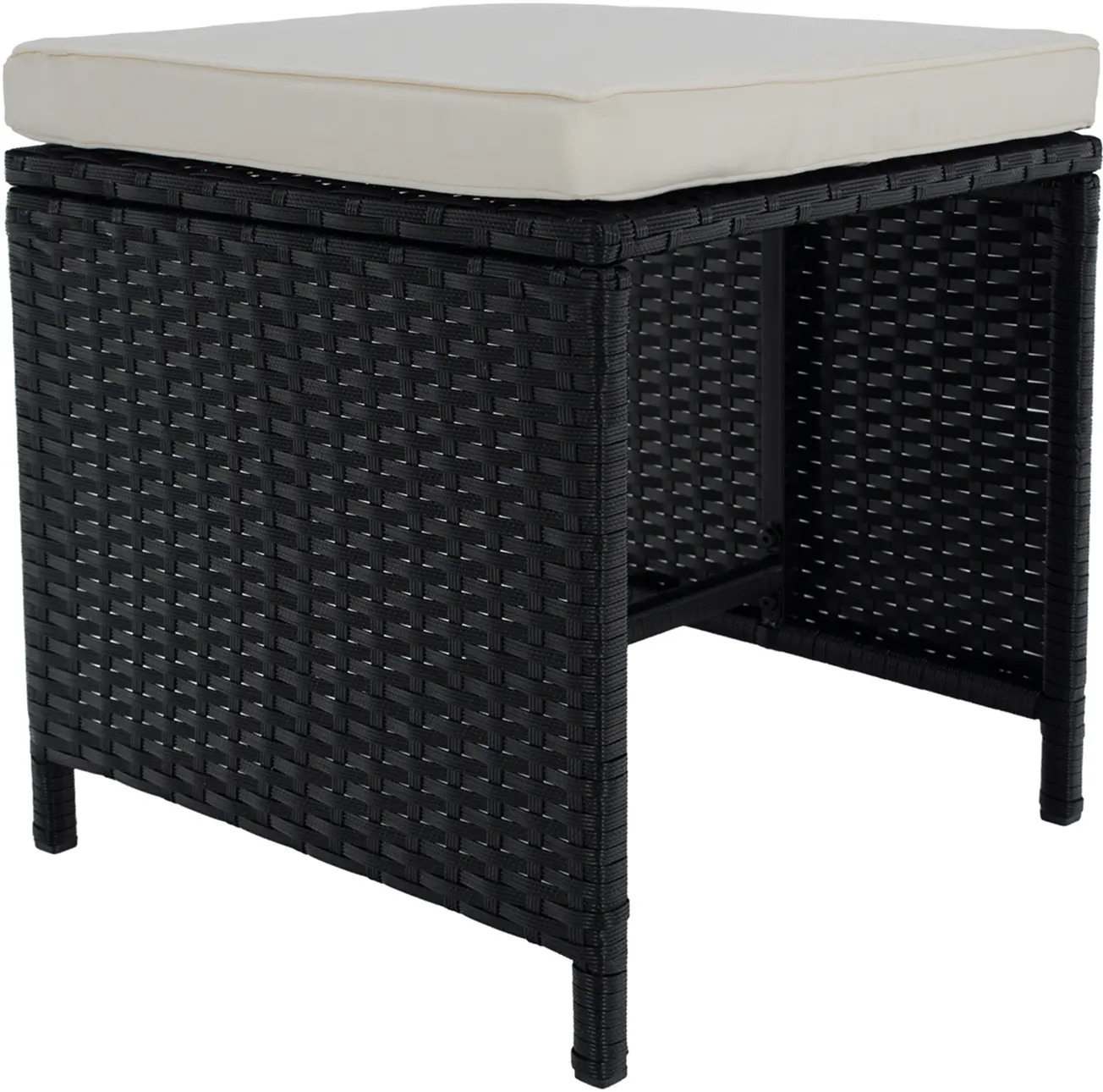 Set mobilier de gradina Tempo Kondela Melford (Black/Natural/Cream)