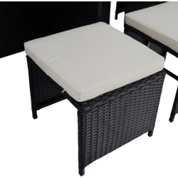Set mobilier de gradina Tempo Kondela Melford (Black/Natural/Cream) Thumb