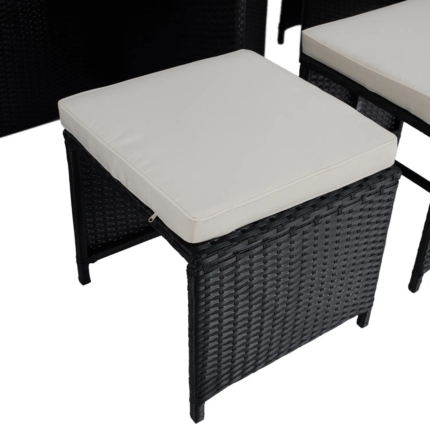Set mobilier de gradina Tempo Kondela Melford (Black/Natural/Cream)