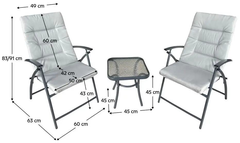 Set mobilier de gradina Tempo Kondela Muson (Grey/Dark Grey)