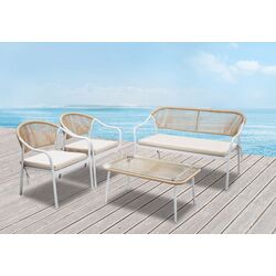 Set mobilier de gradina Tempo Kondela Palny (White/Beige) Thumb