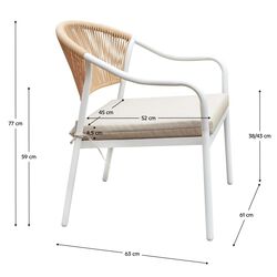 Set mobilier de gradina Tempo Kondela Palny (White/Beige) Thumb