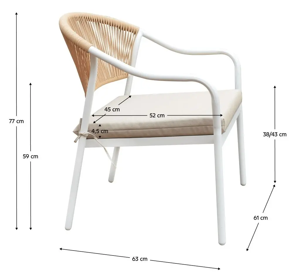 Set mobilier de gradina Tempo Kondela Palny (White/Beige)