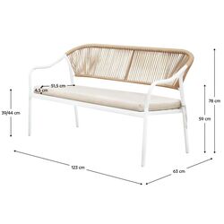 Set mobilier de gradina Tempo Kondela Palny (White/Beige) Thumb