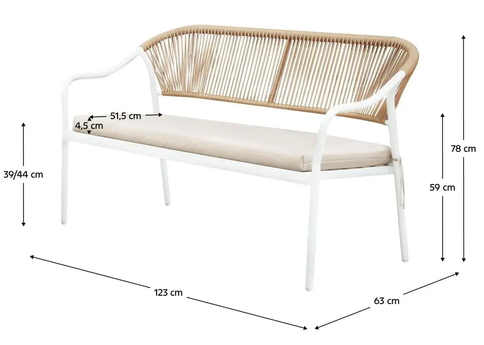 Set mobilier de gradina Tempo Kondela Palny (White/Beige)