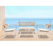 Set mobilier de gradina Tempo Kondela Palny (White/Beige)