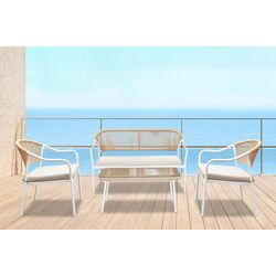 Set mobilier de gradina Tempo Kondela Palny (White/Beige)