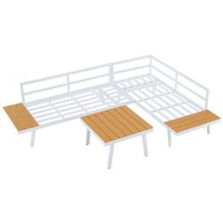 Set mobilier de gradina Tempo Kondela Pelor (White/Oak/Light Grey) Thumb