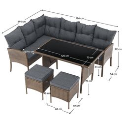 Set mobilier de gradina Tempo Kondela Randi (Natural/Light Grey) Thumb