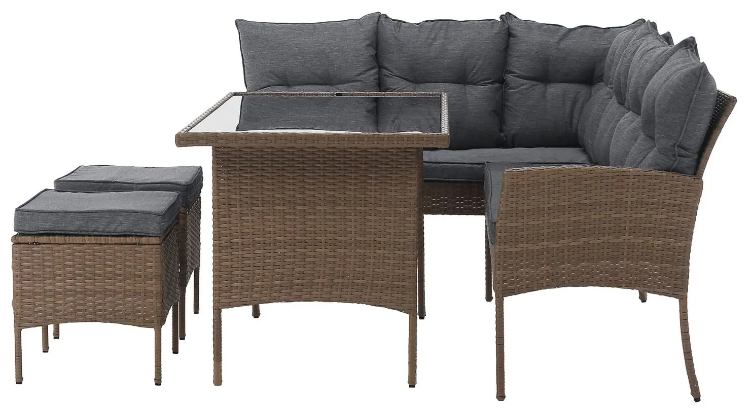 Set mobilier de gradina Tempo Kondela Randi (Natural/Light Grey)