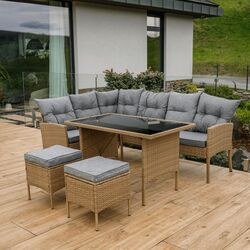 Set mobilier de gradina Tempo Kondela Randi (Natural/Light Grey)