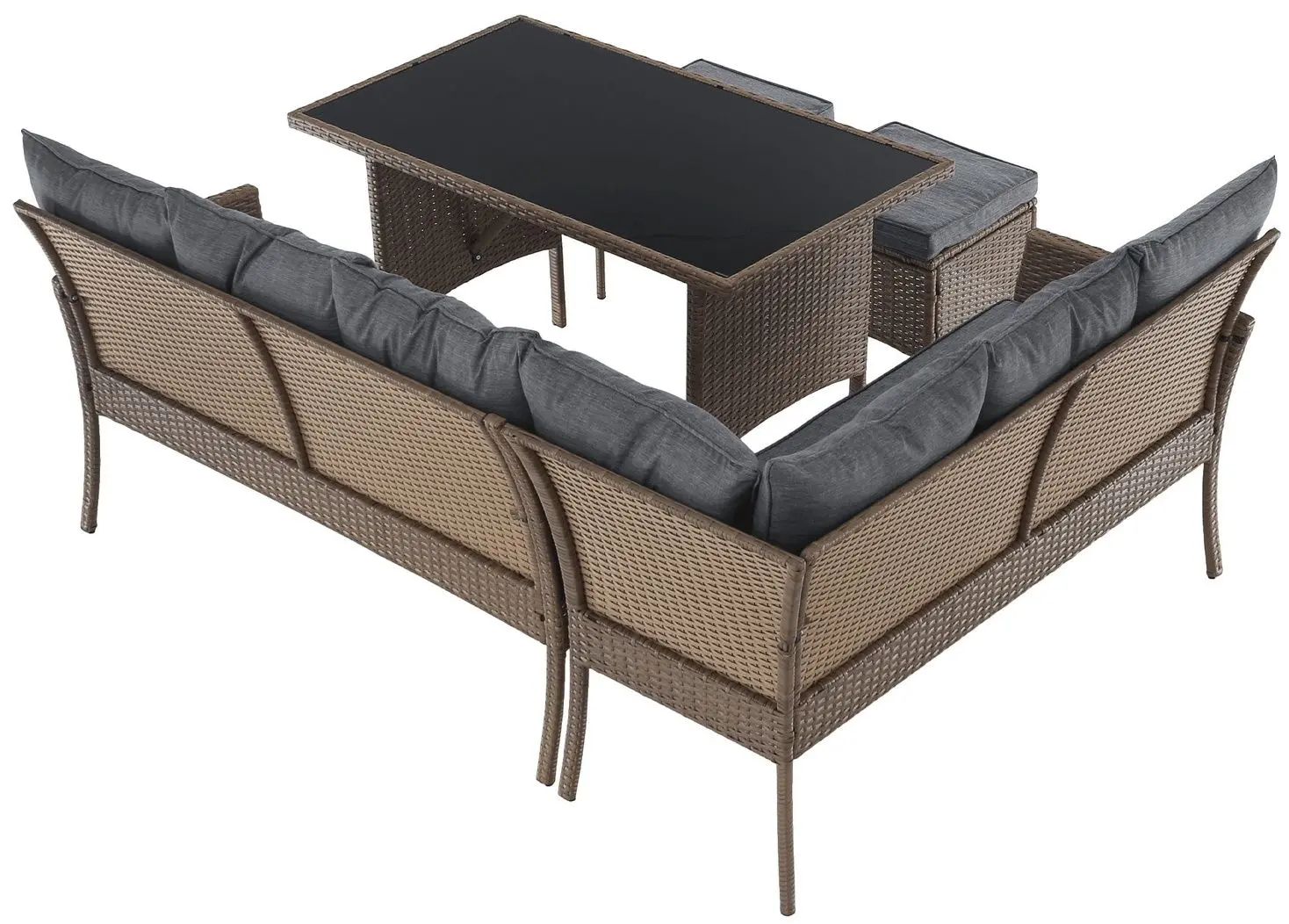 Set mobilier de gradina Tempo Kondela Randi (Natural/Light Grey)