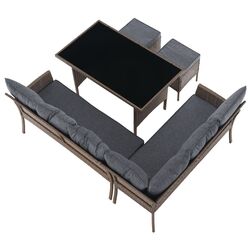 Set mobilier de gradina Tempo Kondela Randi (Natural/Light Grey) Thumb