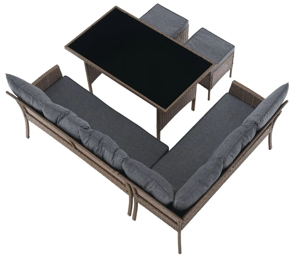 Set mobilier de gradina Tempo Kondela Randi (Natural/Light Grey)