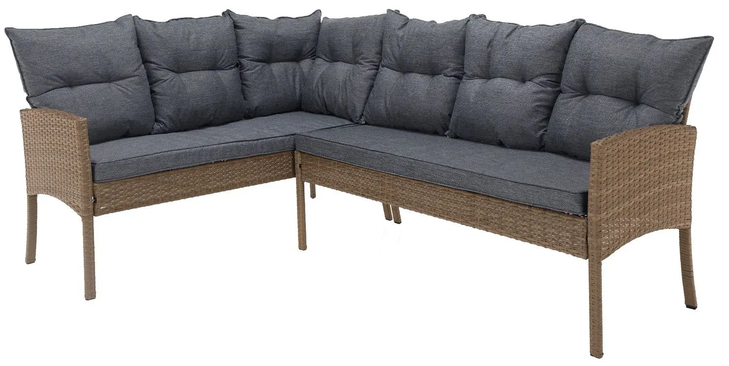 Set mobilier de gradina Tempo Kondela Randi (Natural/Light Grey)