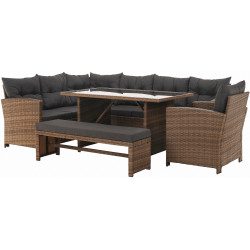 Комплект садовой мебели Tempo Kondela Sagir (Grey Brown/Light Brown) Thumb