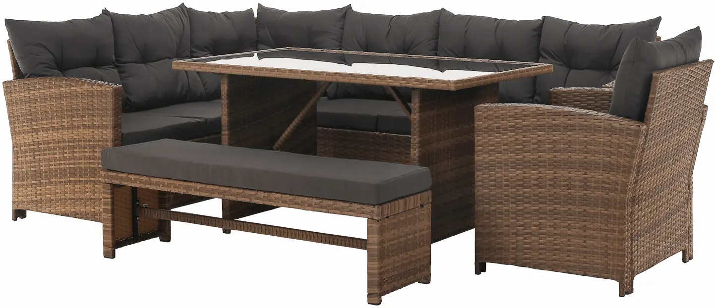 Комплект садовой мебели Tempo Kondela Sagir (Grey Brown/Light Brown) - 2