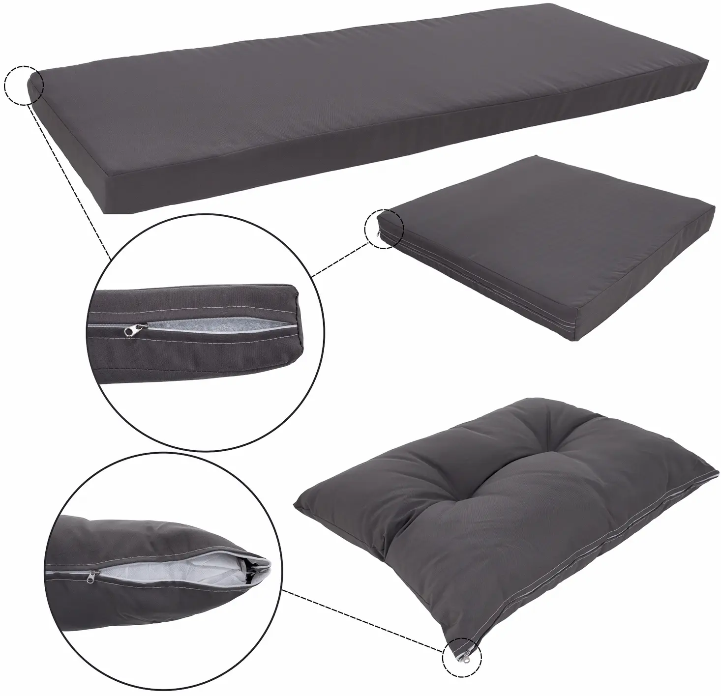 Комплект садовой мебели Tempo Kondela Sagir (Grey Brown/Light Brown) - 13