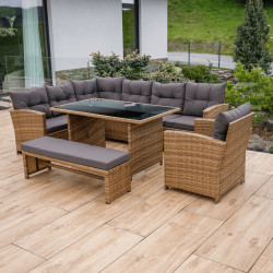 Комплект садовой мебели Tempo Kondela Sagir (Grey Brown/Light Brown)