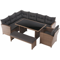 Комплект садовой мебели Tempo Kondela Sagir (Grey Brown/Light Brown) Thumb