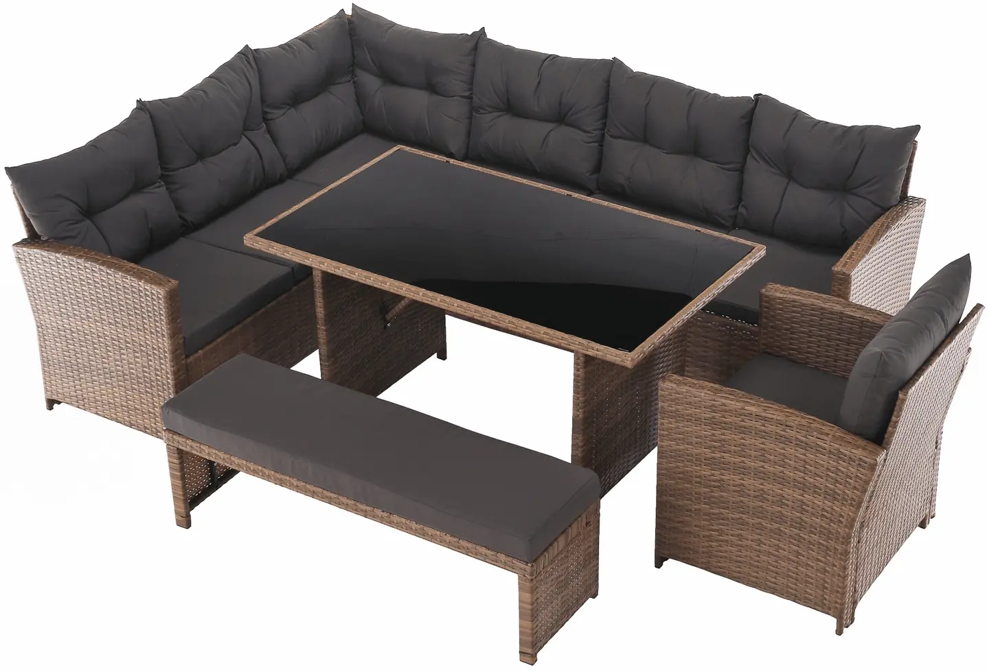 Комплект садовой мебели Tempo Kondela Sagir (Grey Brown/Light Brown) - 4