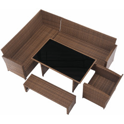 Комплект садовой мебели Tempo Kondela Sagir (Grey Brown/Light Brown) Thumb