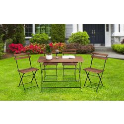 Set mobilier de gradina Tempo Kondela Sedan Tip 2 (Acacia/Black)