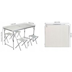 Set mobilier de gradina Trizand 23238 (White/Grey) Thumb
