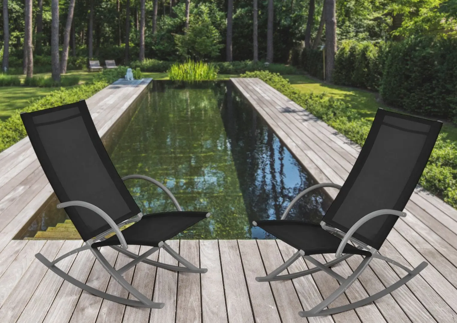 Set de fotolii-balansoar VidaXL 42163 (Black)