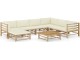 Set mobilier de gradina VidaXL 3058219 (Bamboo/Cream)