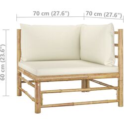 Set mobilier de gradina VidaXL 3058219 (Bamboo/Cream) Thumb